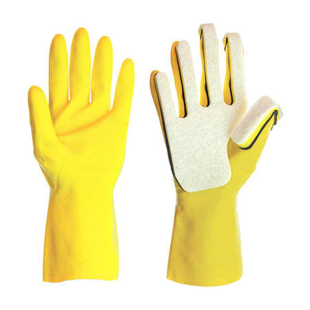 POPULAR LIFE Kleen Mitt Glove, Fine Grade Scouring Pads, White, Right Hand PL-MS-KMWG-8-RHGL